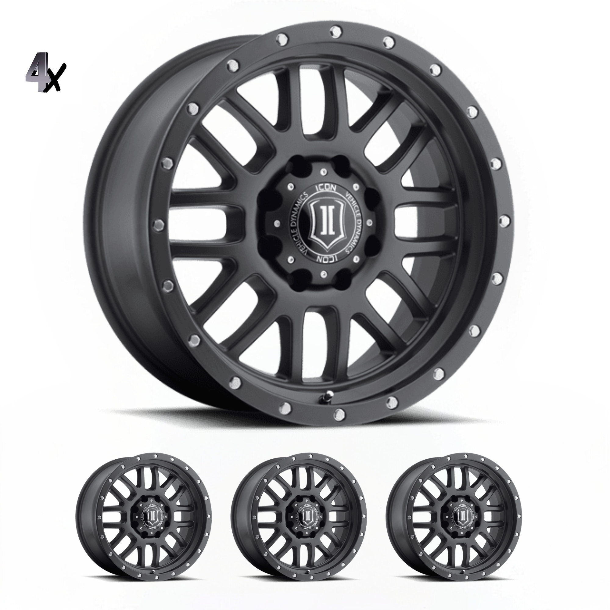 BRONCO (17×8.50) 4x ALPHA BLACK WITH BLACK RING 6×5.5″ (0 OFFSET)
