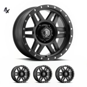 TUNDRA (17×8.50) 4 x SATIN BLACK SIX SPEED 5×150 +25 Offset