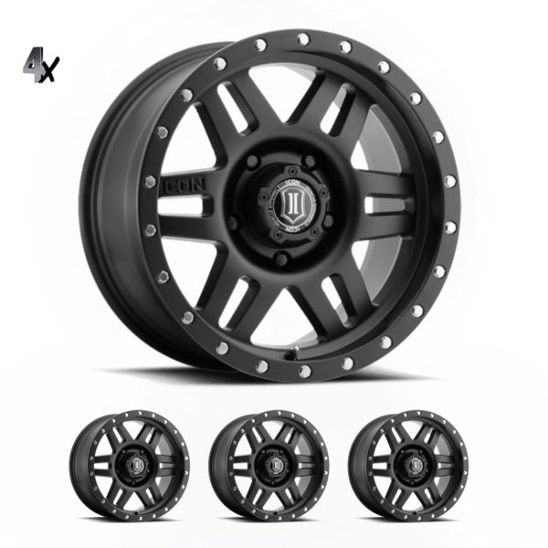 TUNDRA (17×8.50) 4 x SATIN BLACK SIX SPEED 5×150 +25 Offset