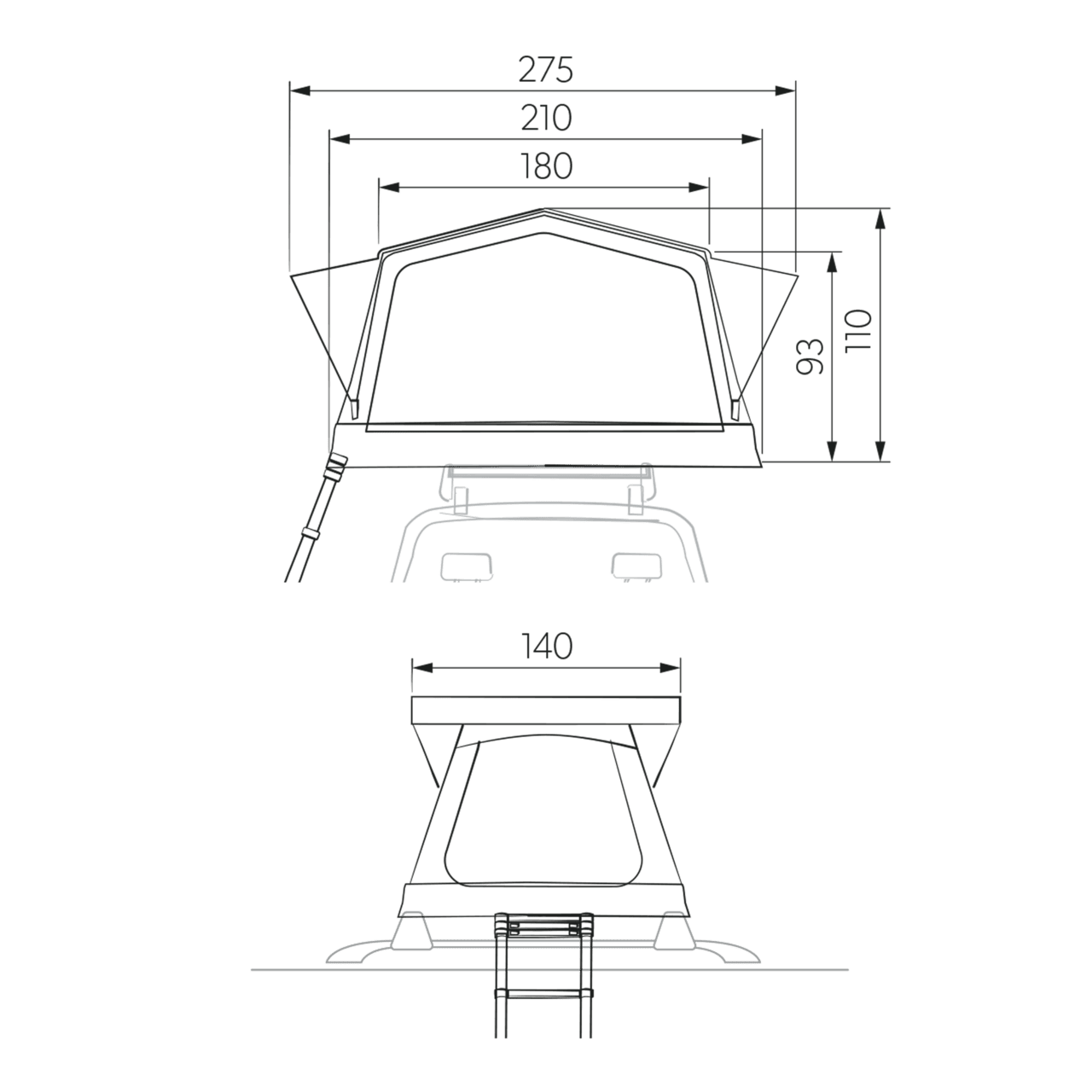 Dometic TRT 140 AIRInflatable rooftop tent
