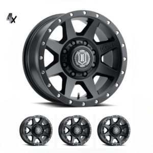 SILVERADO/SUBURBAN/SIERRA 2500HD (18×9) 4 x REBOUND HD SATIN BLACK 8×180 +12 OFFSET