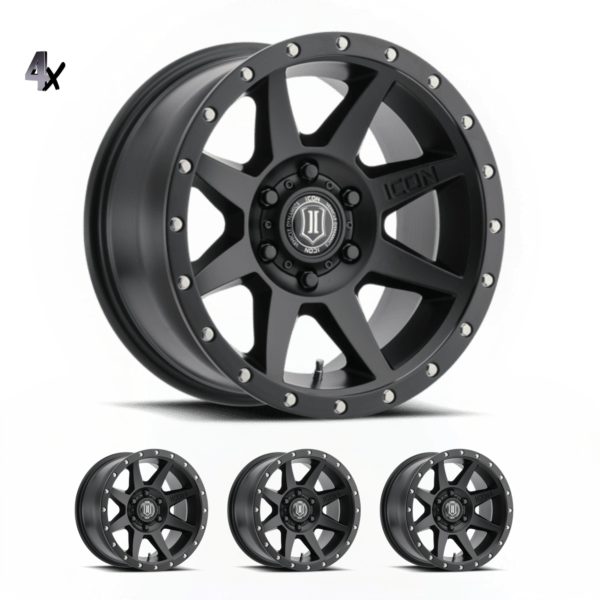 BRONCO (17×8.50) 4x REBOUND SATIN BLACK 6×5.5″ (0 OFFSET)