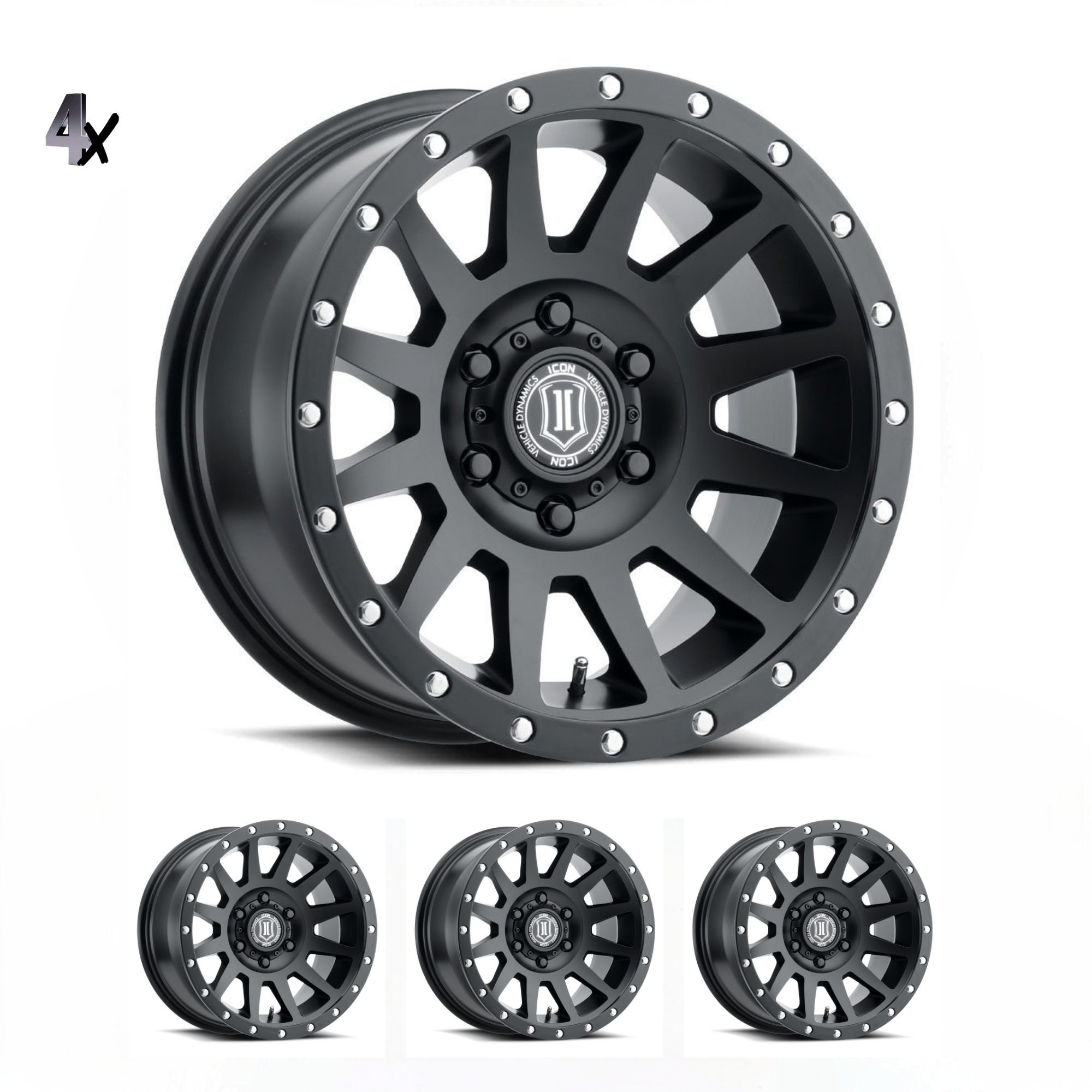 BRONCO (17×8.50) 4x COMPRESSION TITANIUM 6×5.5″ (0 OFFSET)