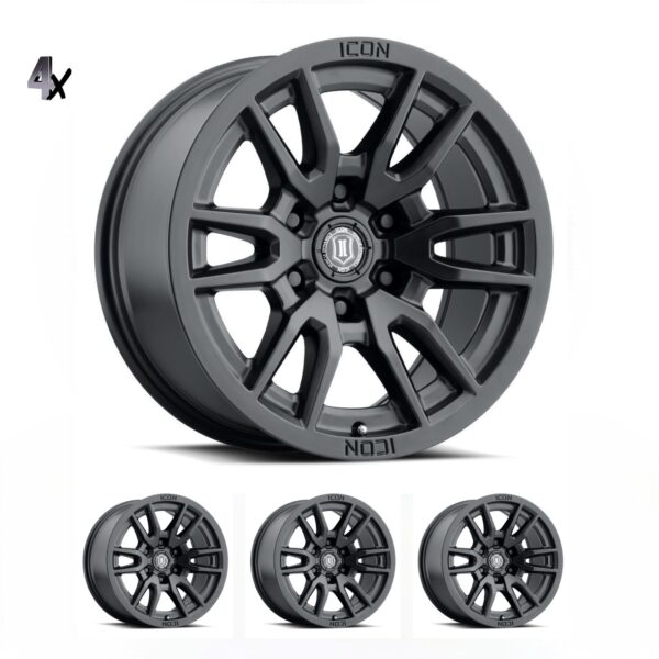 LC300 (17×8.5) 4x VECTOR6 Satin Black 6×5.5 +25 OFFSET