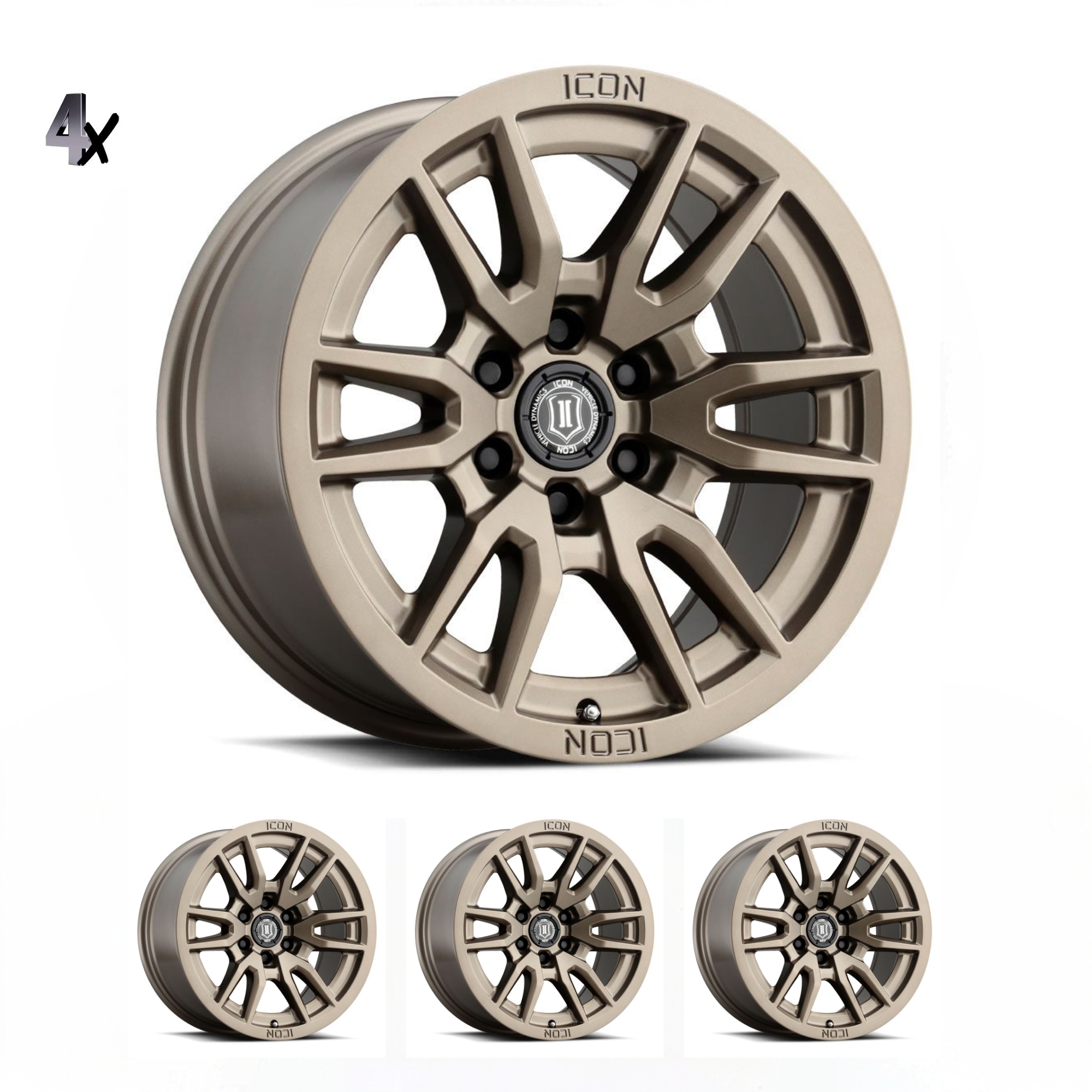 BRONCO (17×8.50) 4x VECTOR6 BRONZE 6×5.5″ (0 OFFSET)