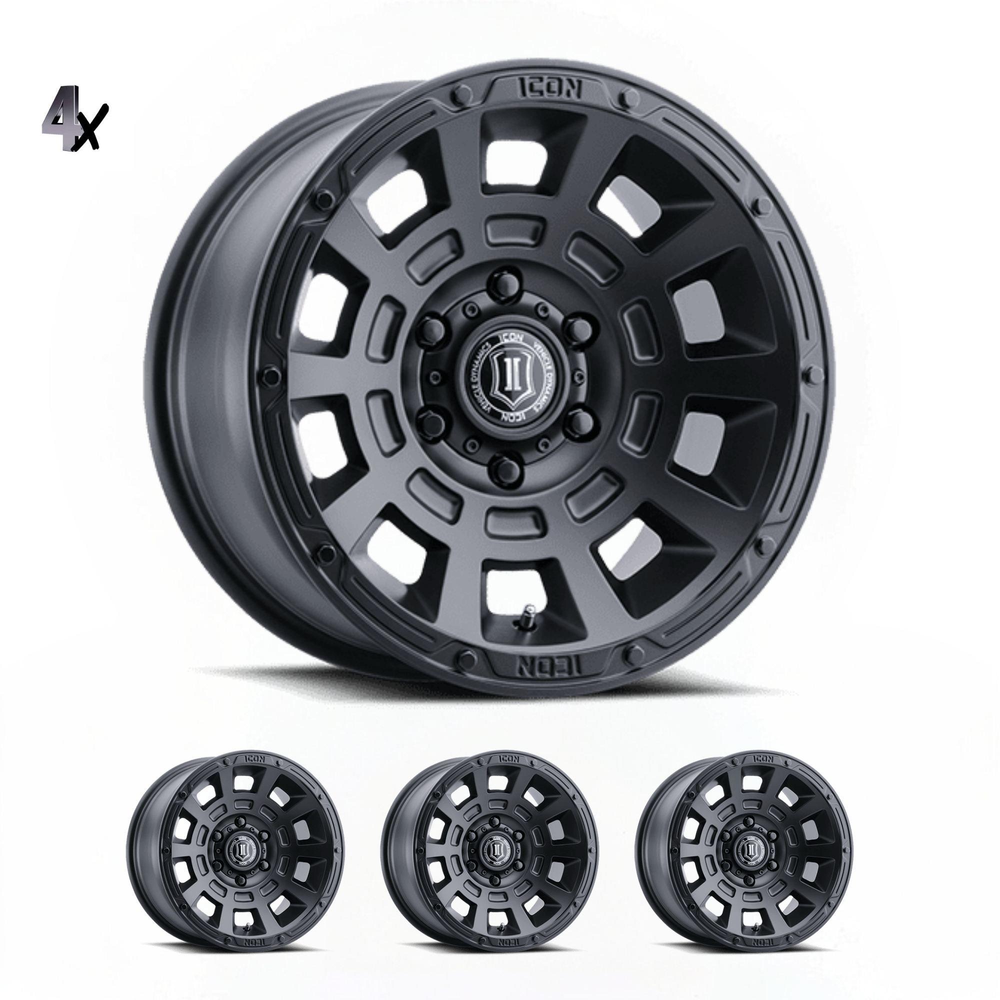 BRONCO (17×8.50) 4x THRUST SATIN BLACK 6×5.5″ (0 OFFSET)