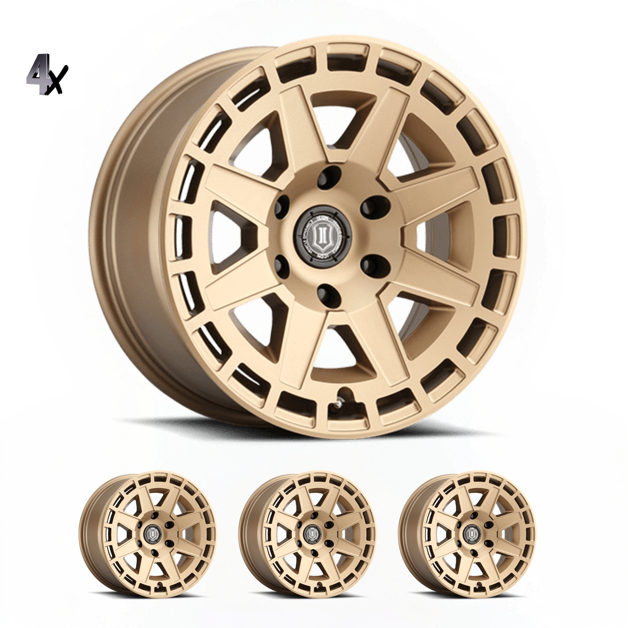 BRONCO (17×8.50) 4x COMPASS SATIN BRASS 6×5.5″ (0 OFFSET)