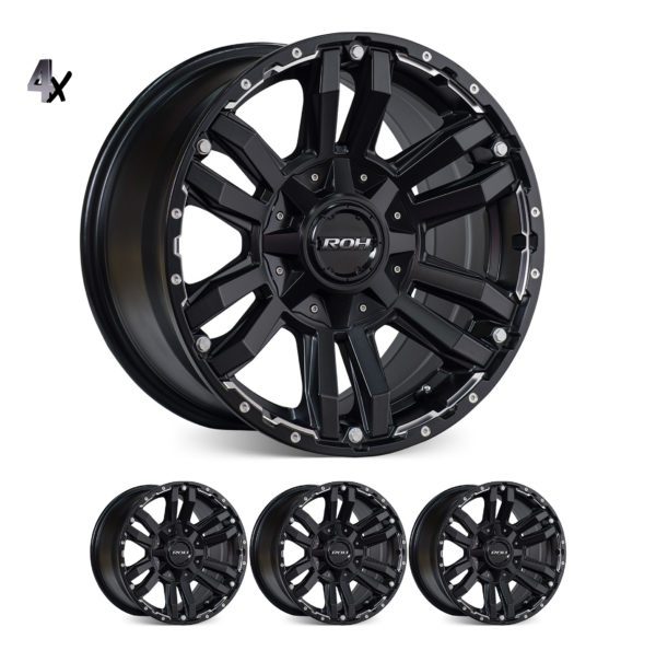 LC100 (17X9) 4x MATT BLACK VAPOUR WHEELS (5/150) +35 OFFSET
