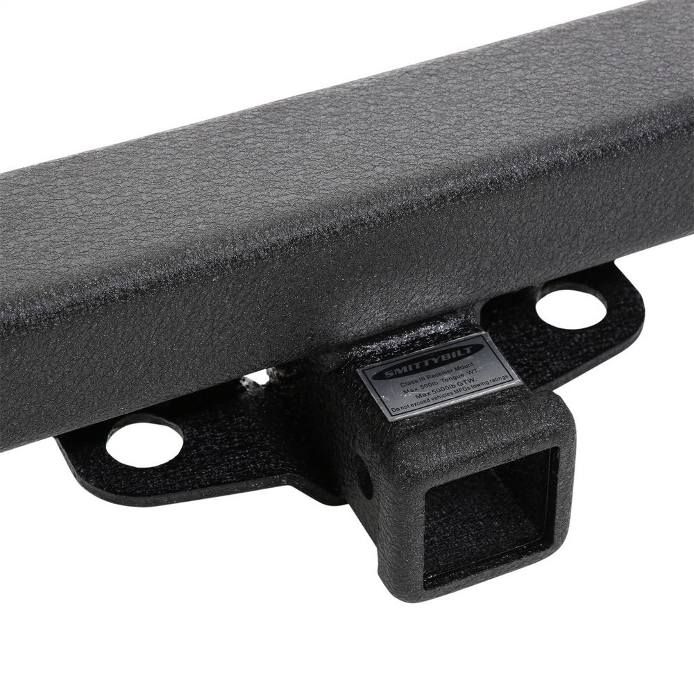 CLASSIC ROCK CRAWLER REAR BUMPER AND TIRE CARRIER WITH RECEIVER HITCH (BLACK)