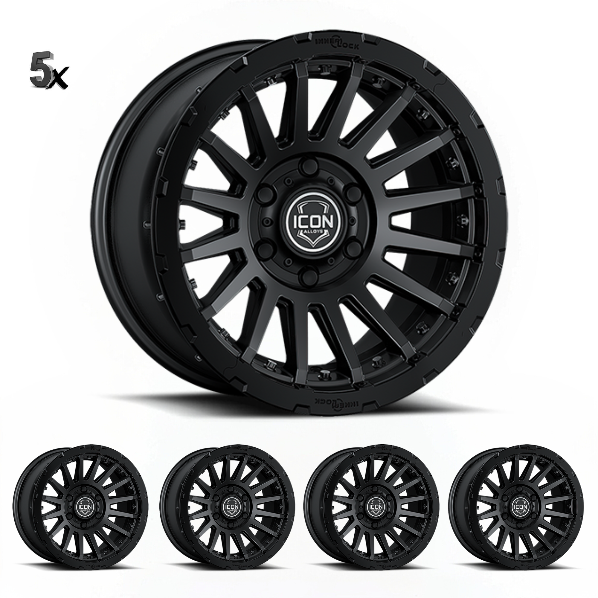 Y61 (17×8.5) 5x RECON PRO SATIN BLACK 6×5.5″ (0 OFFSET)