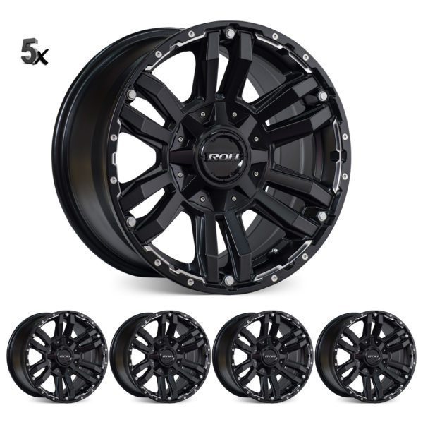 LC300 (17X8) 5x MATT BLACK VAPOUR WHEELS (6/139.7) +30 OFFSET