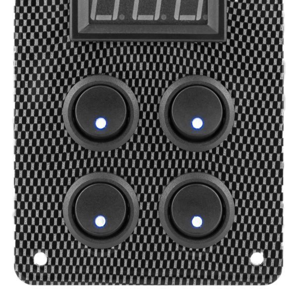 Carbon Switch Panel with USB and Digital Volt Me
