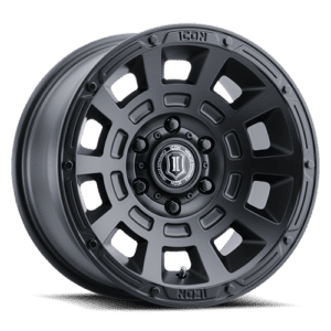 SILVERADO/SUBURBAN/SIERRA 1500 (17×8.50) 4x THRUST SATIN BLACK 6×5.5″ (0 OFFSET)