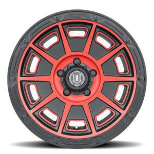 BRONCO (17×8.50) 4x VICTORY SATIN BLACK WITH RED TINT 6×5.5″ (0 OFFSET)