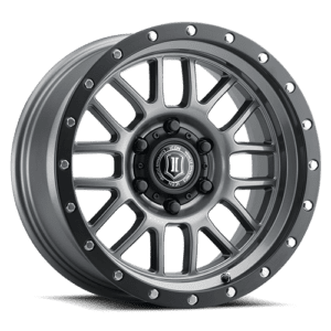 RAM 1500 (17×8.50) 4x ALPHA GUNMETAL WITH BLACK RING 6×5.5″ (0 OFFSET)