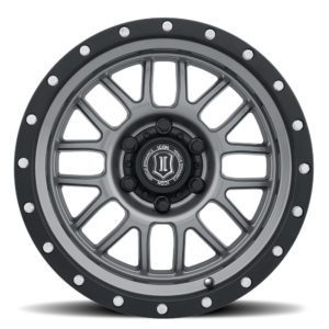 BRONCO (17×8.50) 4x ALPHA GUNMETAL WITH BLACK RING 6×5.5″ (0 OFFSET)