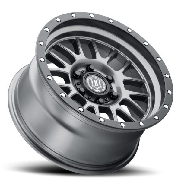 RAM 1500 (17×8.50) 4x ALPHA GUNMETAL WITH BLACK RING 6×5.5″ (0 OFFSET)