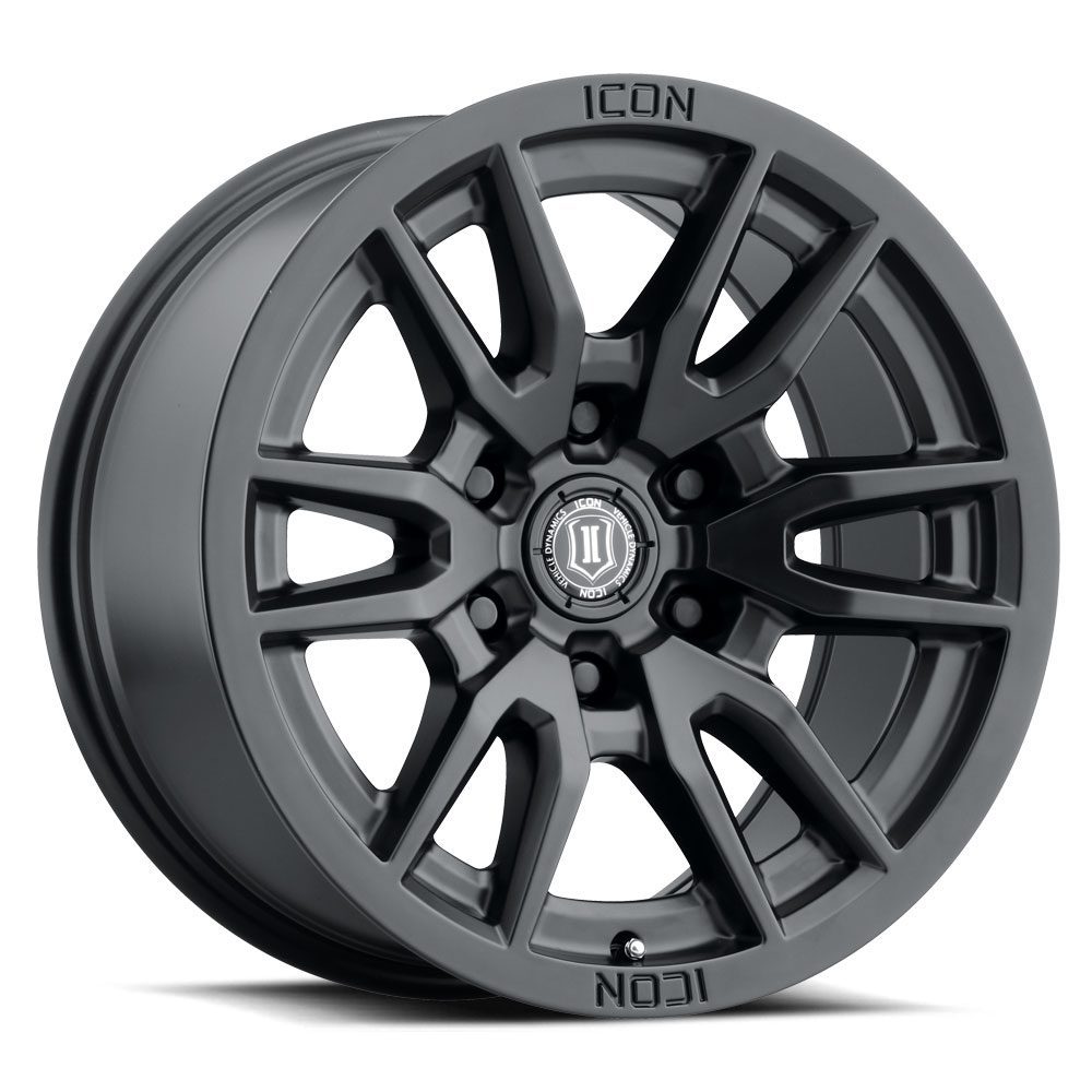FJ/Prado/GX460/Hilux/Fortuner/4Runner/Pajero/Tacoma (17×8.5) 4x VECTOR6 Satin Black 6×5.5 +25 OFFSET